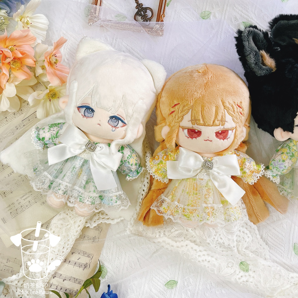 【10cm・15cm・20cmぬいぐるみ・ぬい服】エレガントお花ワンピース 4色