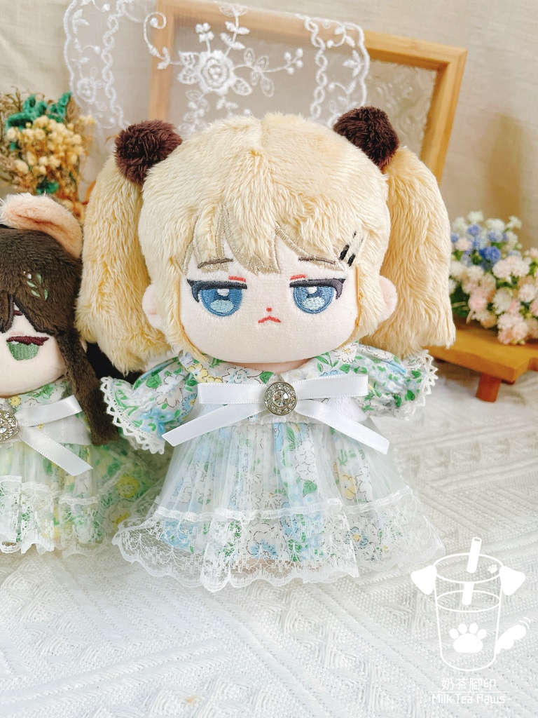 【10cm・15cm・20cmぬいぐるみ・ぬい服】エレガントお花ワンピース 4色