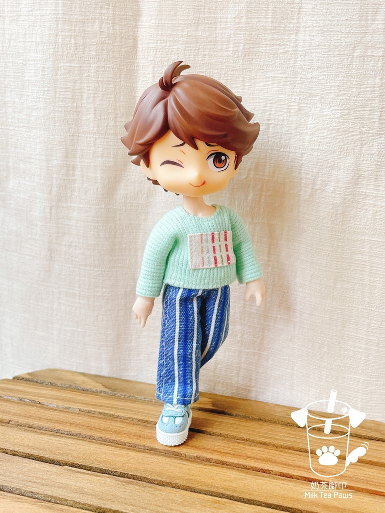 【オビツ11・1/12ドール服】デニムワイドパンツ