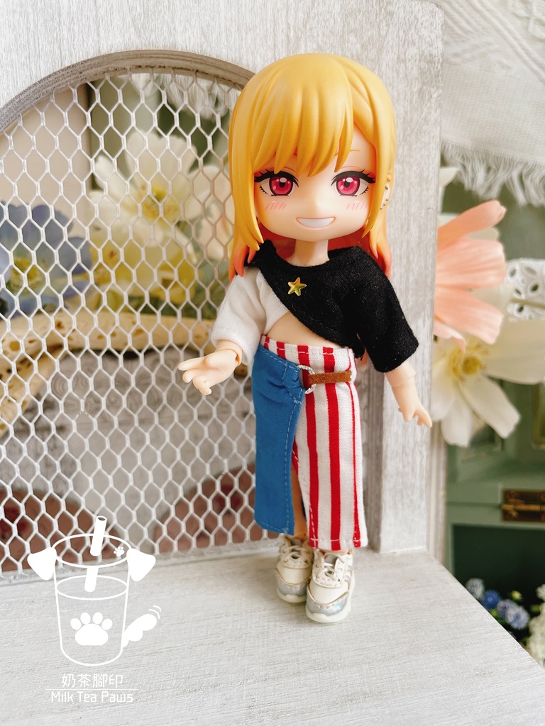 【オビツ11・1/12ドール服】不規則スリットスカート ①