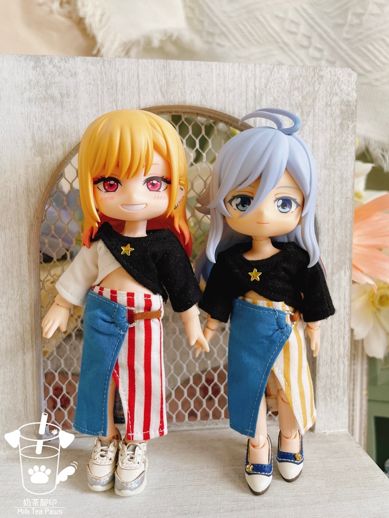 【オビツ11・1/12ドール服】不規則スリットスカート ①