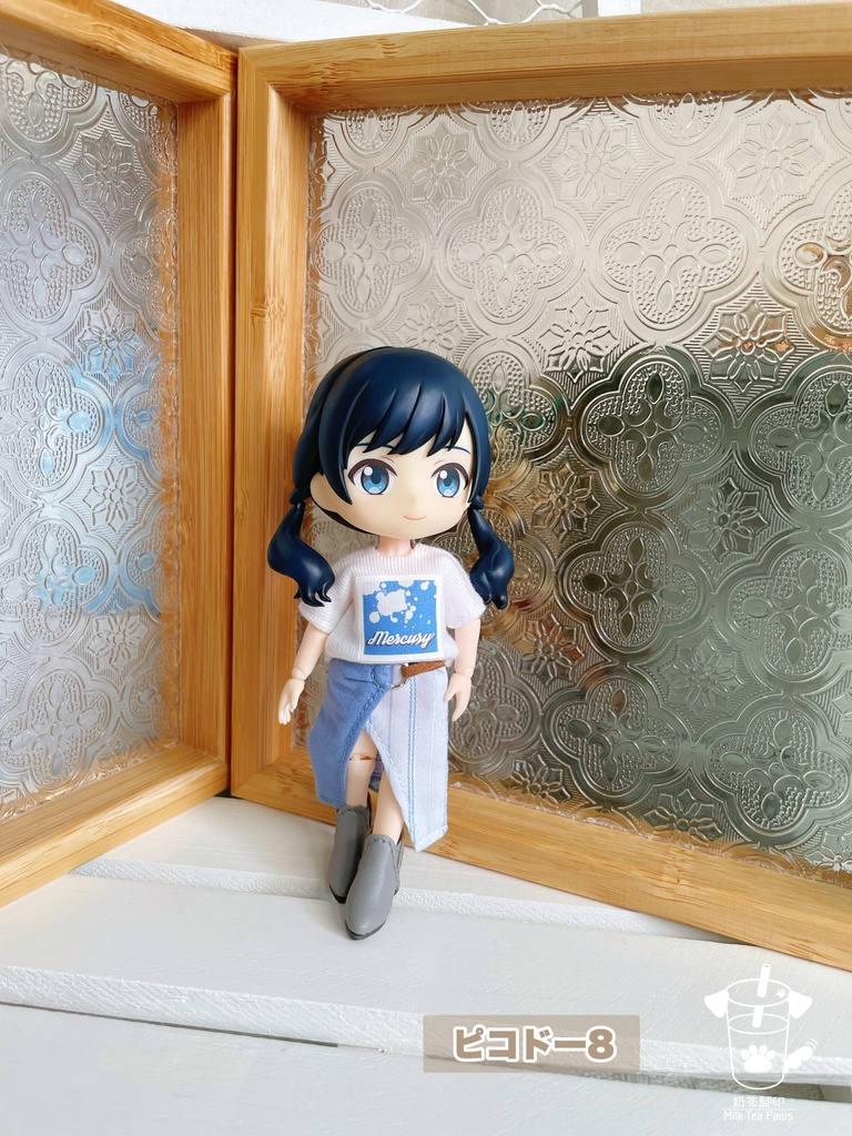 【オビツ11・1/12ドール服】不規則スリットスカート ②