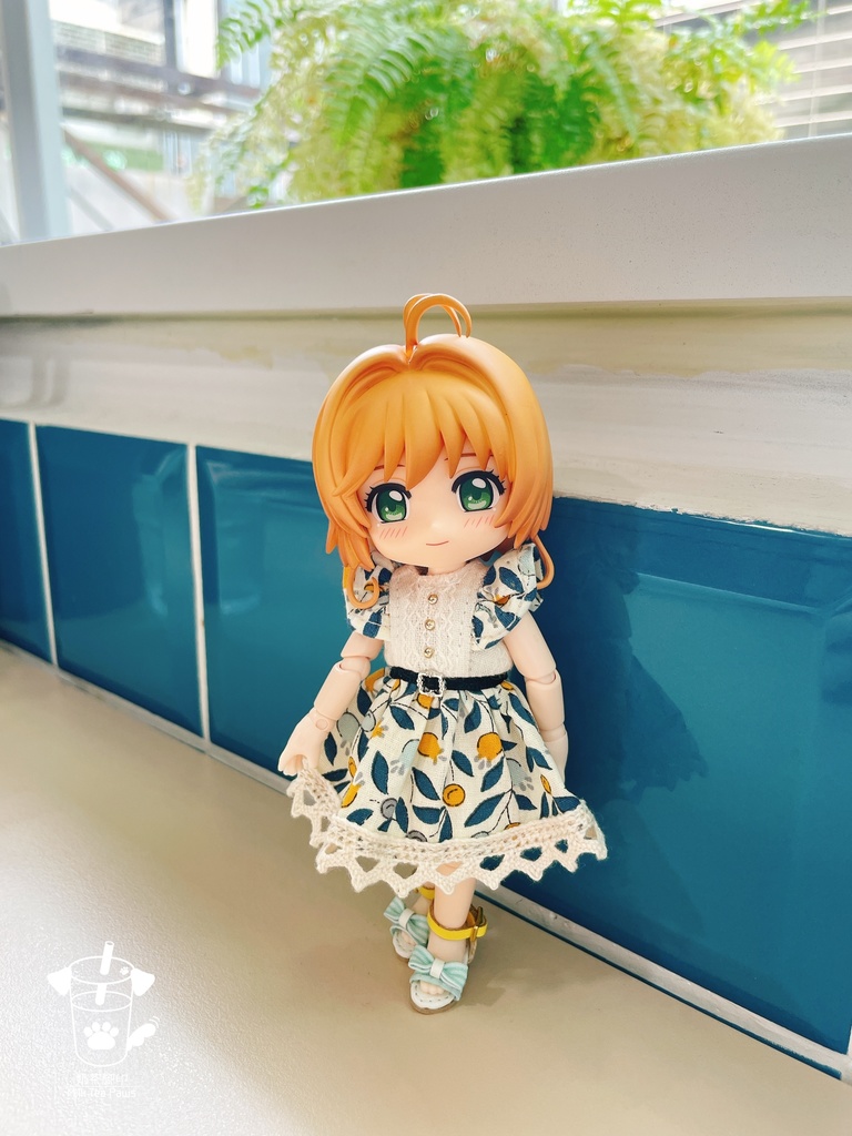 【オビツ11・1/12ドール服】初夏SP1・フリル袖花柄ワンピース