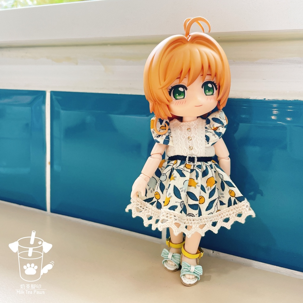 【オビツ11・1/12ドール服】初夏SP1・フリル袖花柄ワンピース