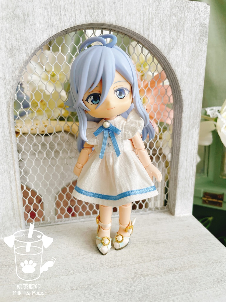 【オビツ11・1/12ドール服】初夏・フリル袖ワンピース 3色