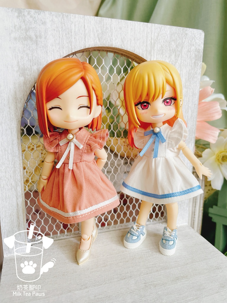 【オビツ11・1/12ドール服】初夏・フリル袖ワンピース 3色