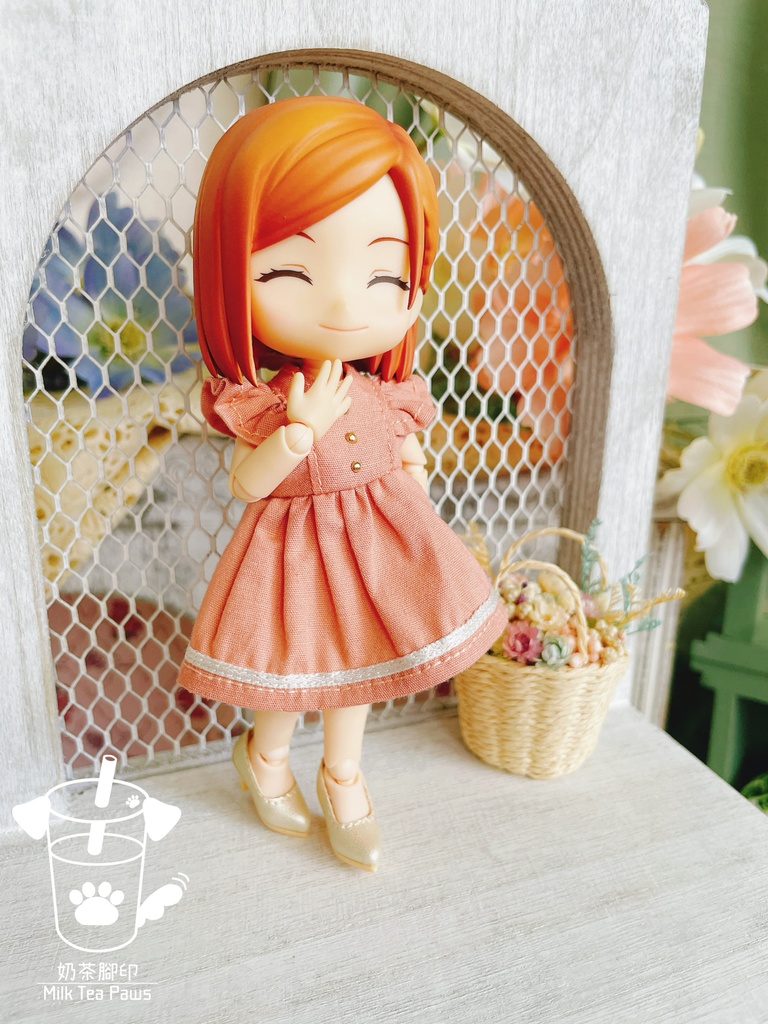 【オビツ11・1/12ドール服】初夏・フリル袖ワンピース 3色