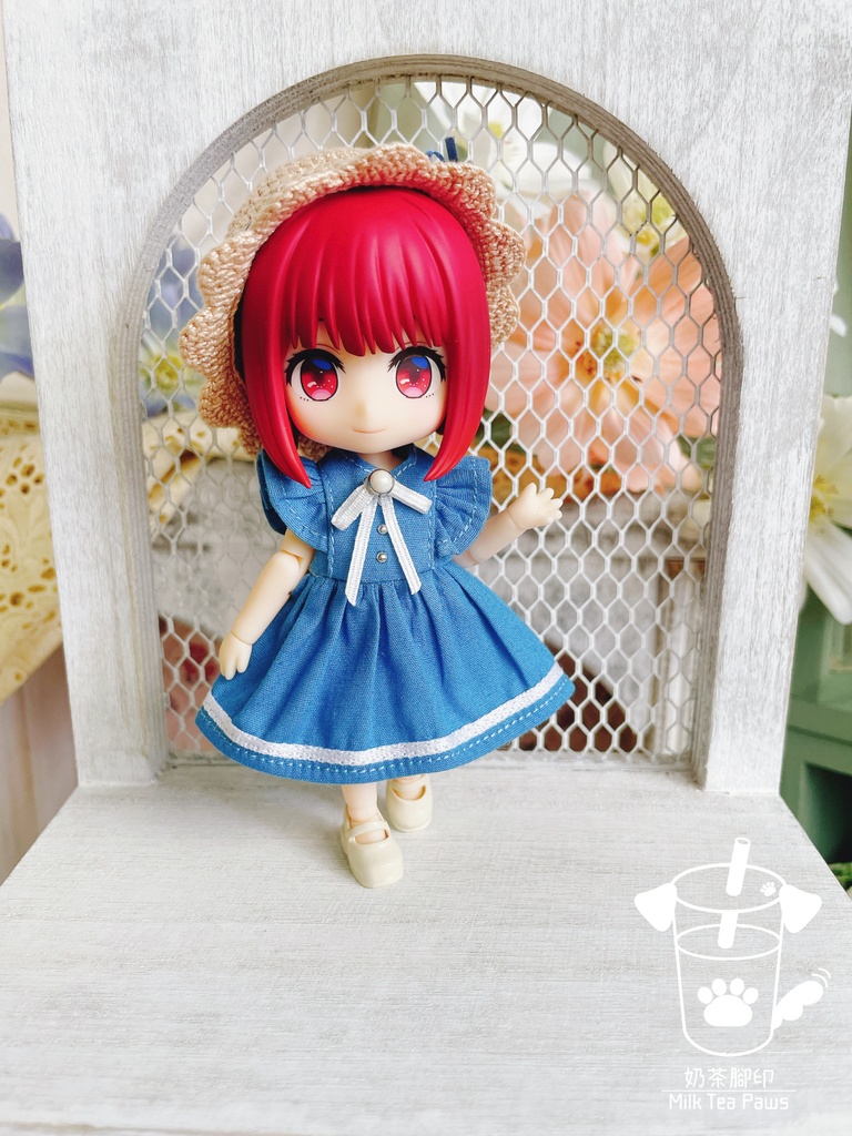 【オビツ11・1/12ドール服】初夏・フリル袖ワンピース 3色