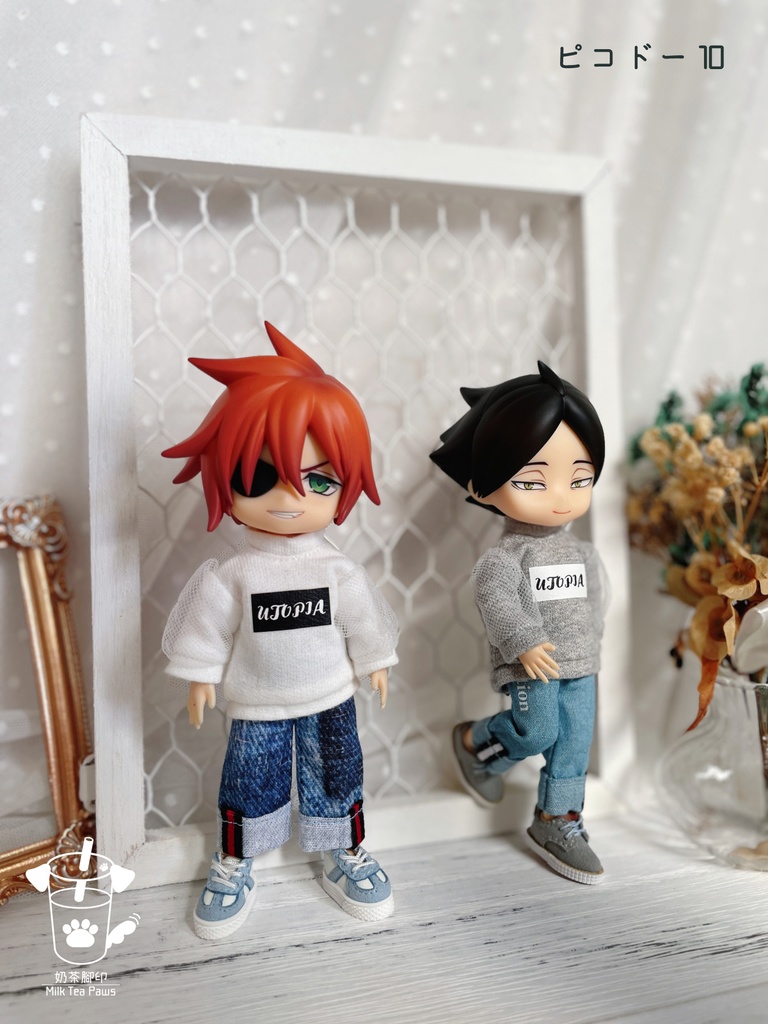 【オビツ11・1/12ドール服】袖チュールスウェットトップス(2色)