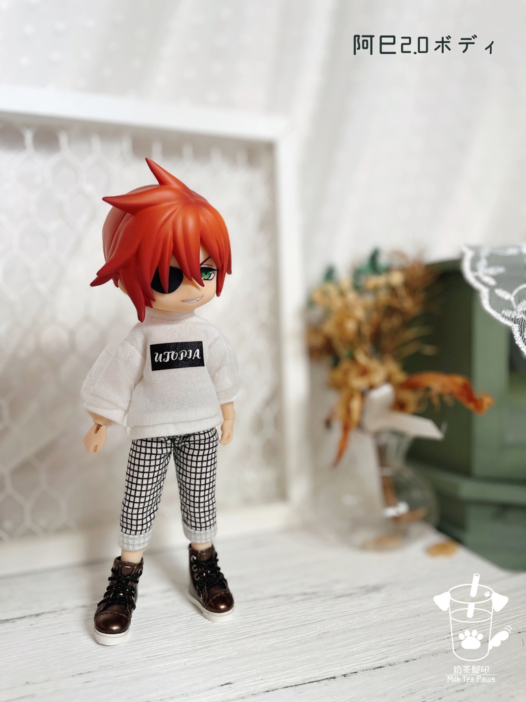 【オビツ11・1/12ドール服】袖チュールスウェットトップス(2色)