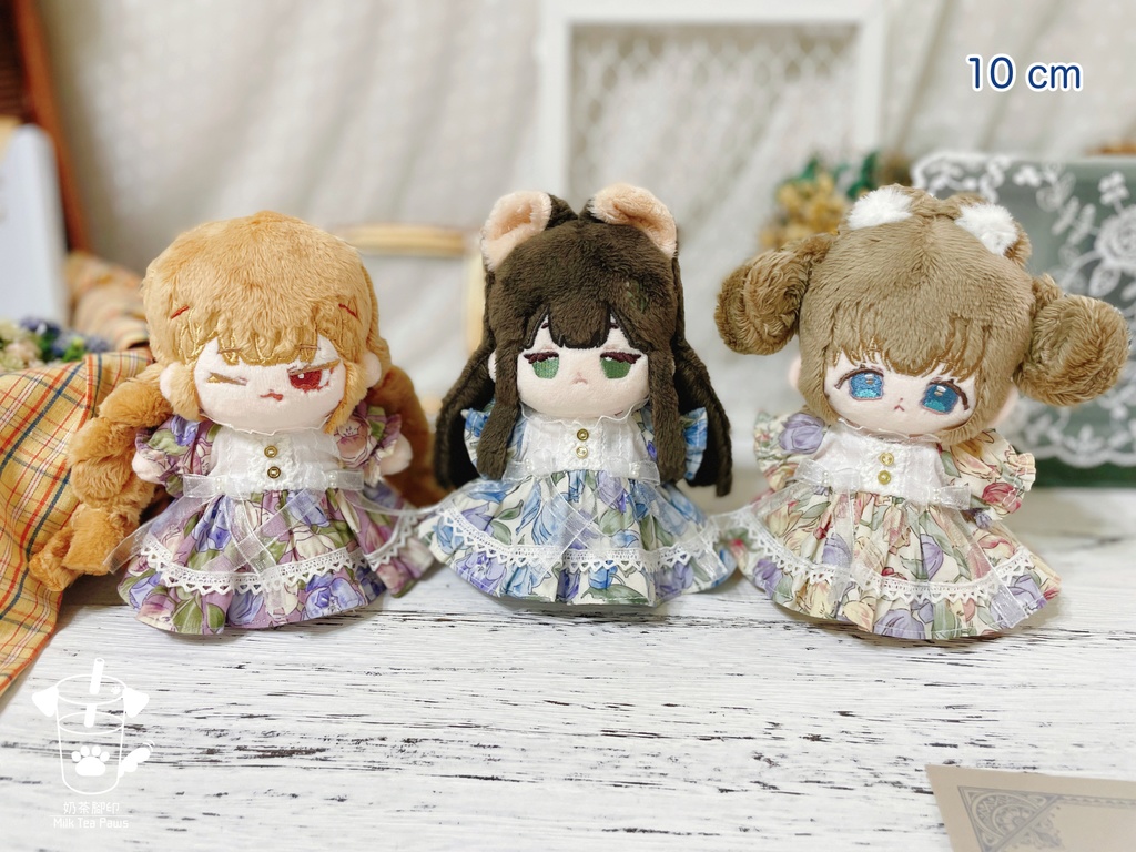 【10cm・20cmぬいぐるみ・ぬい服】Crystal Special・花柄ワンピース(紫)