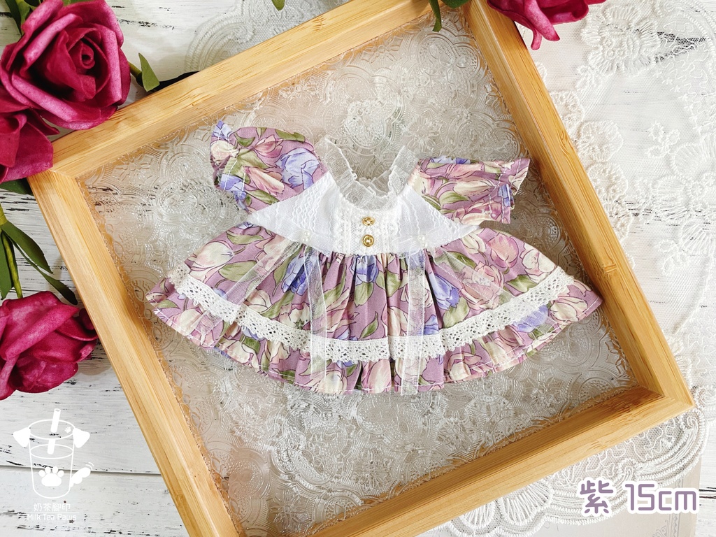 【15cmぬいぐるみ・ぬい服】Crystal Special・花柄ワンピース(3色)