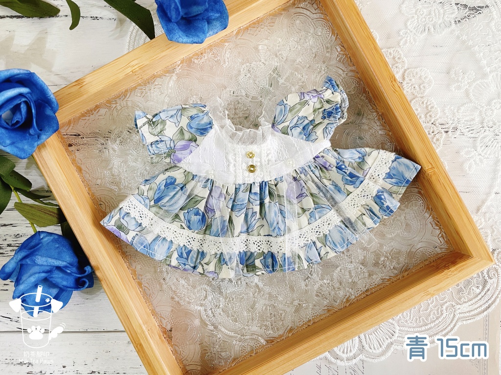【15cmぬいぐるみ・ぬい服】Crystal Special・花柄ワンピース(3色)