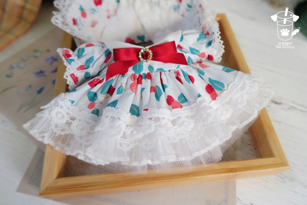 【20cmぬいぐるみ・ぬい服】Cherry Bubble・ワンピースセット(白)