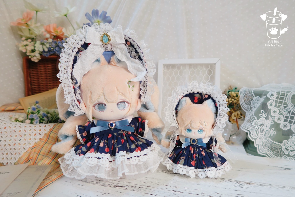 【20cmぬいぐるみ・ぬい服】Cherry Bubble・ワンピースセット(青)