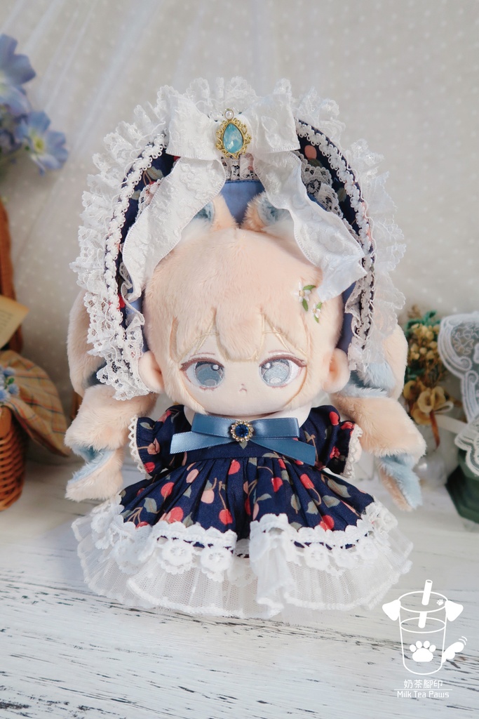 【20cmぬいぐるみ・ぬい服】Cherry Bubble・ワンピースセット(青)