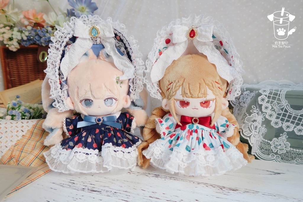 【20cmぬいぐるみ・ぬい服】Cherry Bubble・ワンピースセット(青)