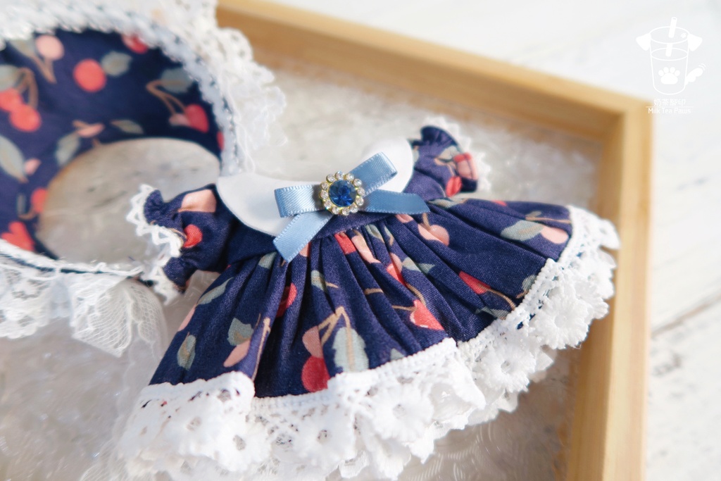 【10cmぬいぐるみ・ぬい服】Cherry Bubble・ワンピースセット(青)