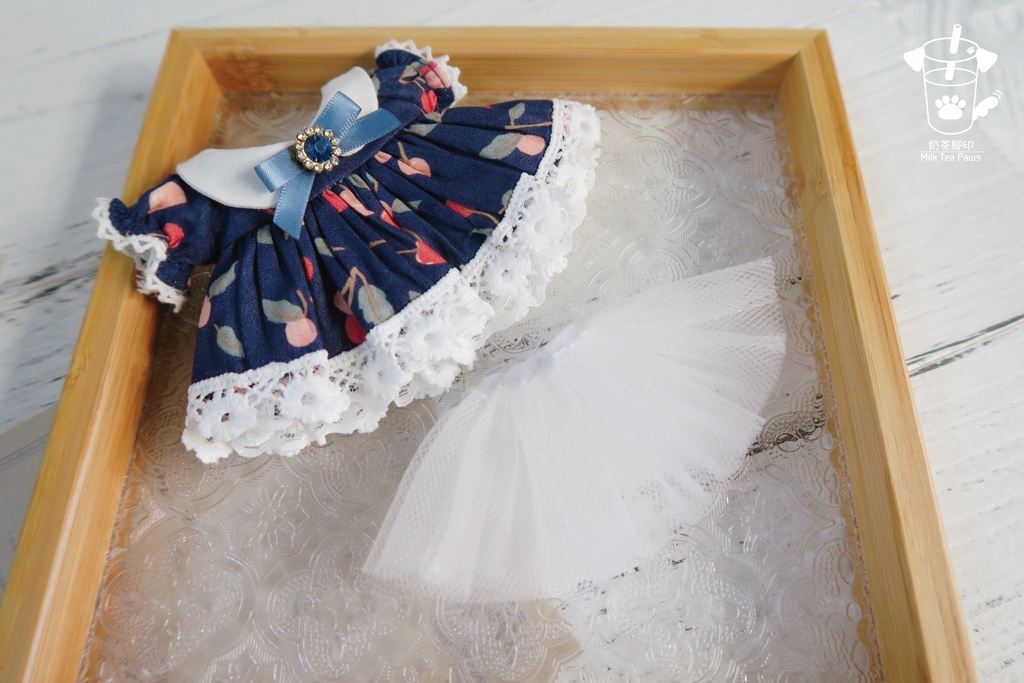 【10cmぬいぐるみ・ぬい服】Cherry Bubble・ワンピースセット(青)