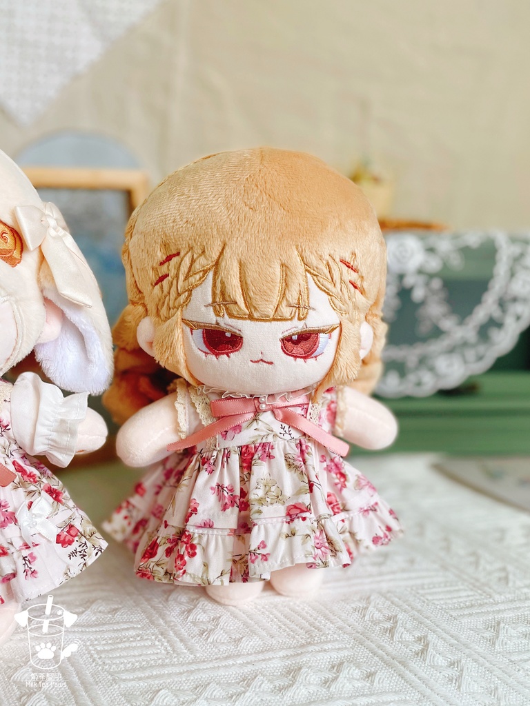 【10cm・15cm・20cmぬいぐるみ・ぬい服】浅夏琉璃・お花ワンピース(ピンク)