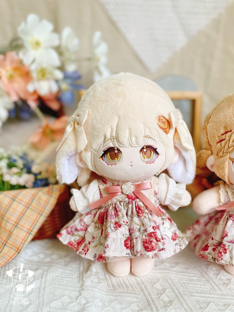 【10cm・15cm・20cmぬいぐるみ・ぬい服】浅夏琉璃・お花ワンピース(ピンク)