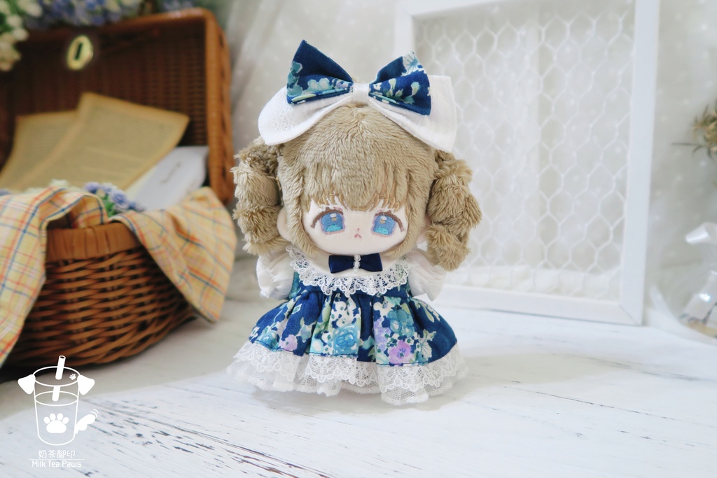 【10cmぬいぐるみ・ぬい服】霧雨の庭(朝霧)・ワンピースセット(2色)