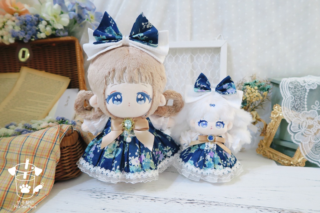 【10cmぬいぐるみ・ぬい服】霧雨の庭(朝雨)・ワンピースセット(2色)