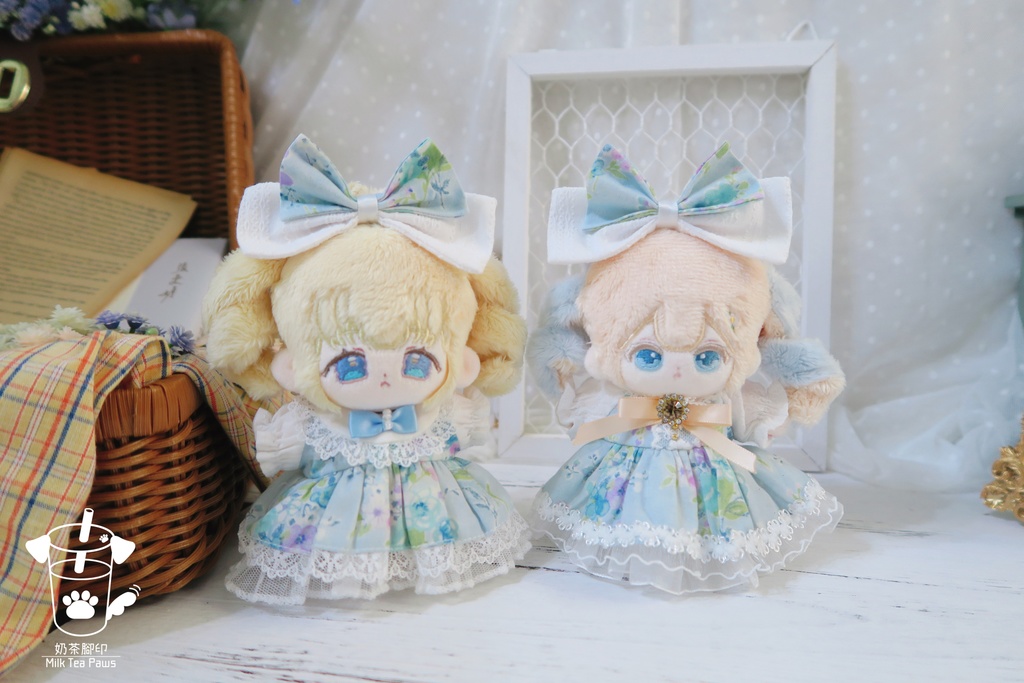 【10cmぬいぐるみ・ぬい服】霧雨の庭(朝雨)・ワンピースセット(2色)