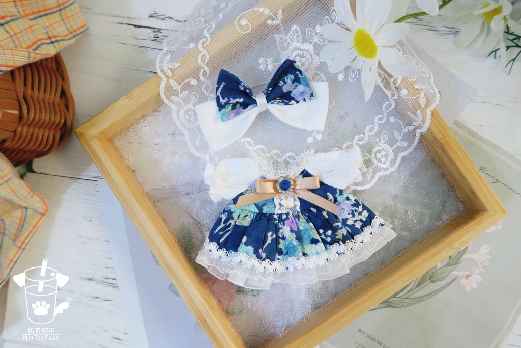 【10cmぬいぐるみ・ぬい服】霧雨の庭(朝雨)・ワンピースセット(2色)