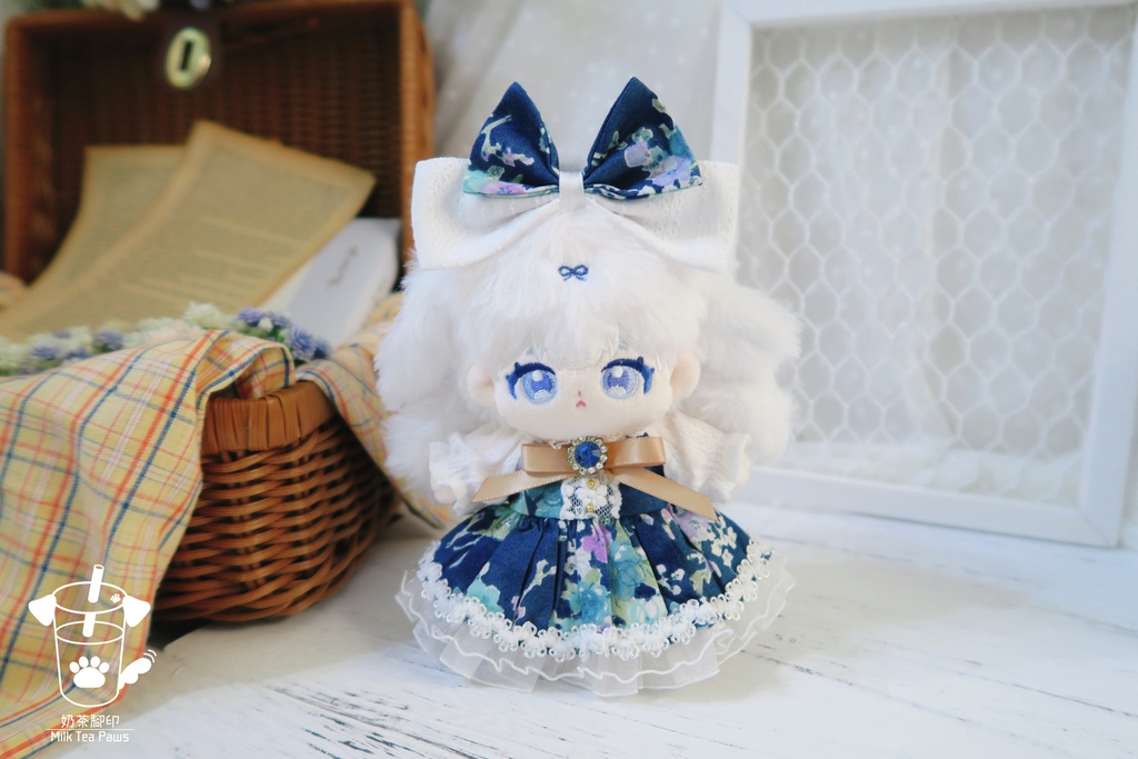 【10cmぬいぐるみ・ぬい服】霧雨の庭(朝雨)・ワンピースセット(2色)