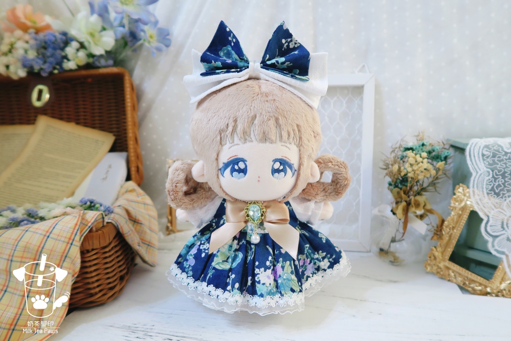 【20cmぬいぐるみ・ぬい服】霧雨の庭(朝雨)・ワンピースセット(2色)