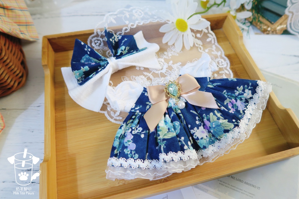 【20cmぬいぐるみ・ぬい服】霧雨の庭(朝雨)・ワンピースセット(2色)