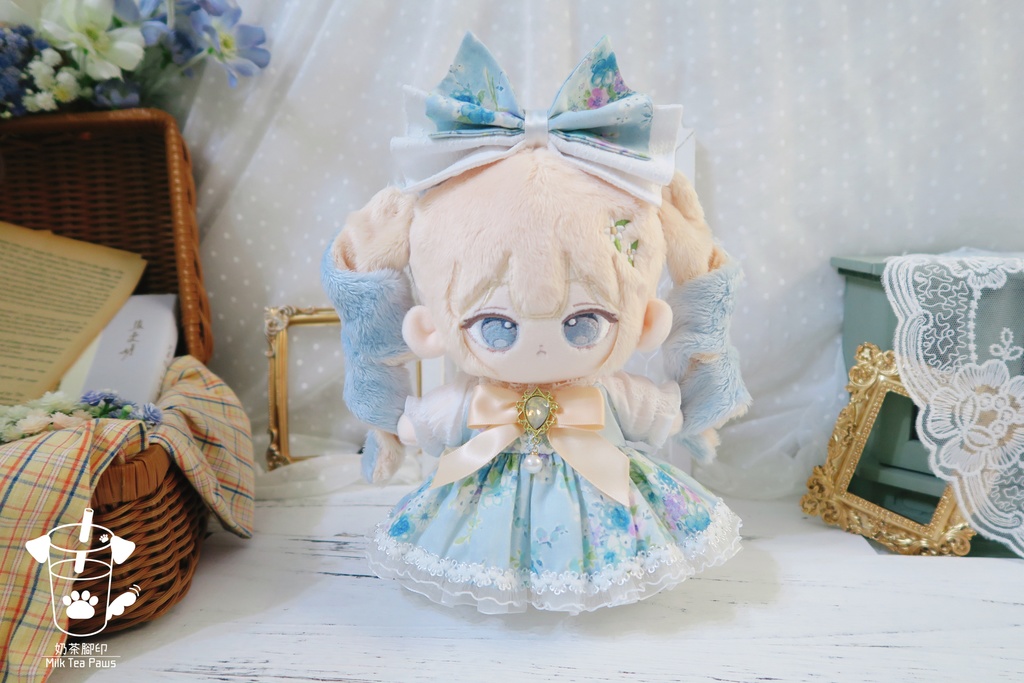 【20cmぬいぐるみ・ぬい服】霧雨の庭(朝雨)・ワンピースセット(2色)