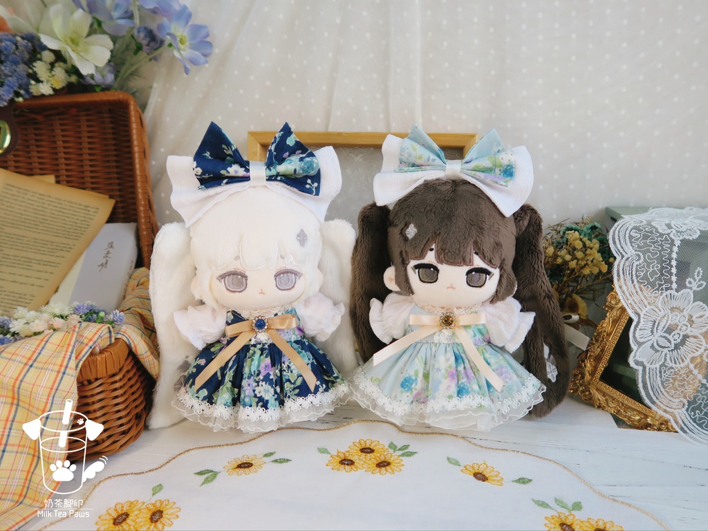 【15cmぬいぐるみ・ぬい服】霧雨の庭（朝雨）・ワンピースセット（2色）