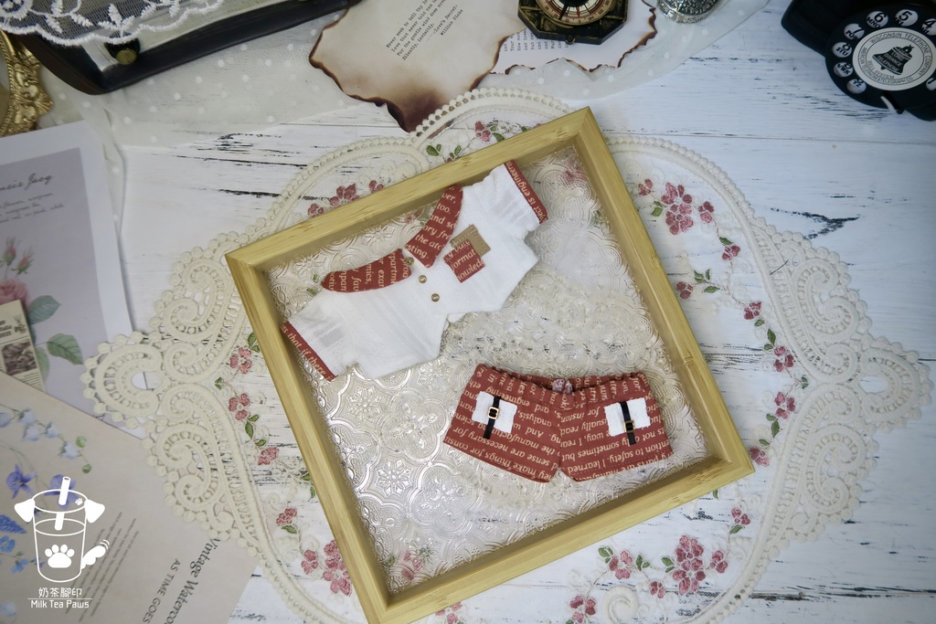 【20cmぬいぐるみ・ぬい服】Mono Whisper・英字柄シャツセット・ジャンスカセット(2色)