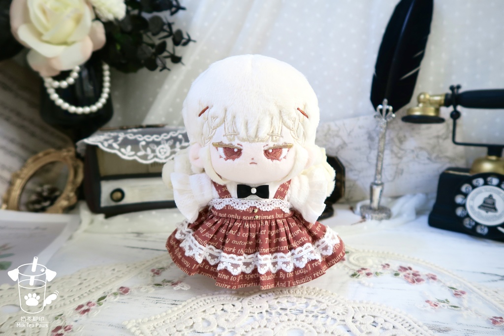 【15cmぬいぐるみ・ぬい服】Mono Whisper・英字柄シャツセット・ジャンスカセット(2色)