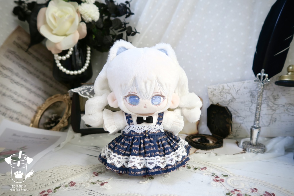 【15cmぬいぐるみ・ぬい服】Mono Whisper・英字柄シャツセット・ジャンスカセット(2色)