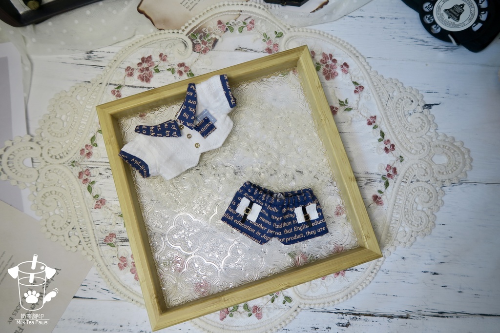 【15cmぬいぐるみ・ぬい服】Mono Whisper・英字柄シャツセット・ジャンスカセット(2色)