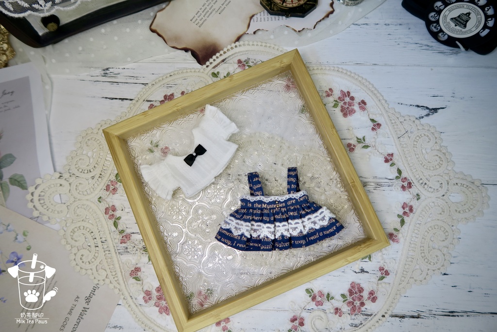 【10cmぬいぐるみ・ぬい服】Mono Whisper・英字柄シャツセット・ジャンスカセット(2色)