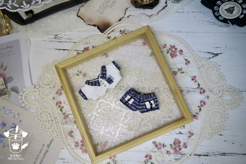 【10cmぬいぐるみ・ぬい服】Mono Whisper・英字柄シャツセット・ジャンスカセット(2色)