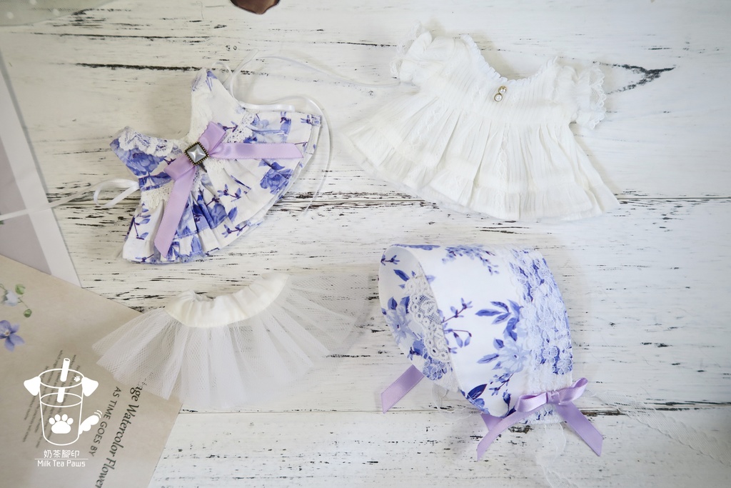 【15cmぬいぐるみ・ぬい服】霜花回廊・ドレスセット(2色)