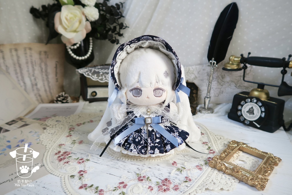 【15cmぬいぐるみ・ぬい服】霜花回廊・ドレスセット(2色)