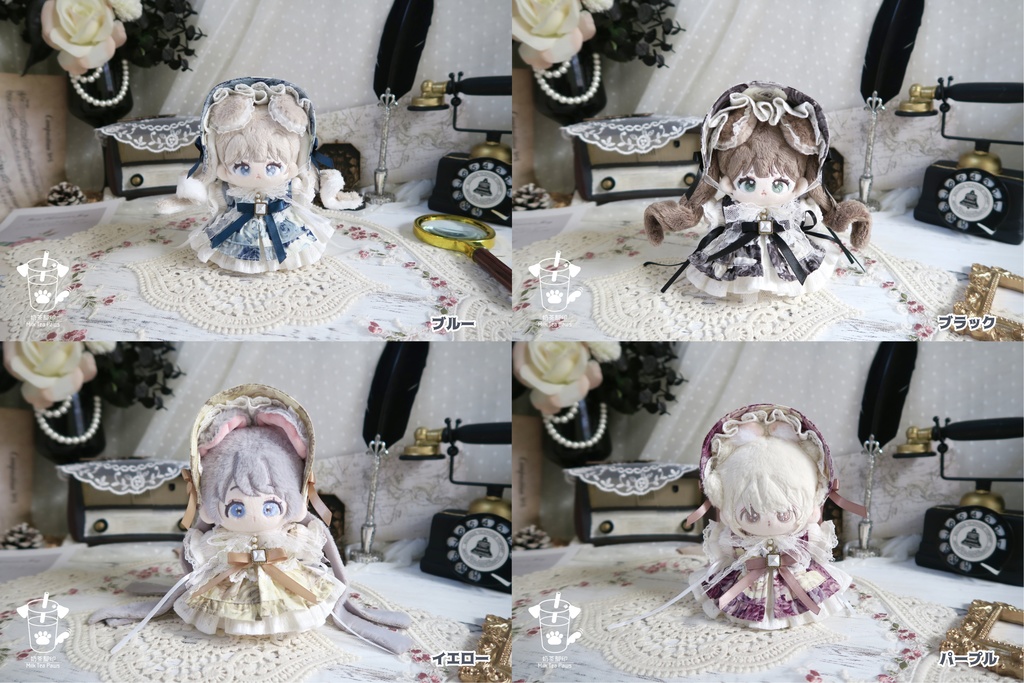 【10cmぬいぐるみ・ぬい服】薔薇回廊・ドレスセット(4色)