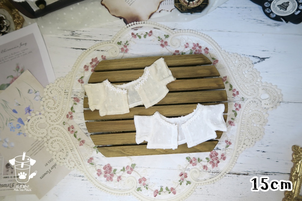 【10cm・15cm・20cmぬいぐるみ・ぬい服】小花レースボレロ(2色)