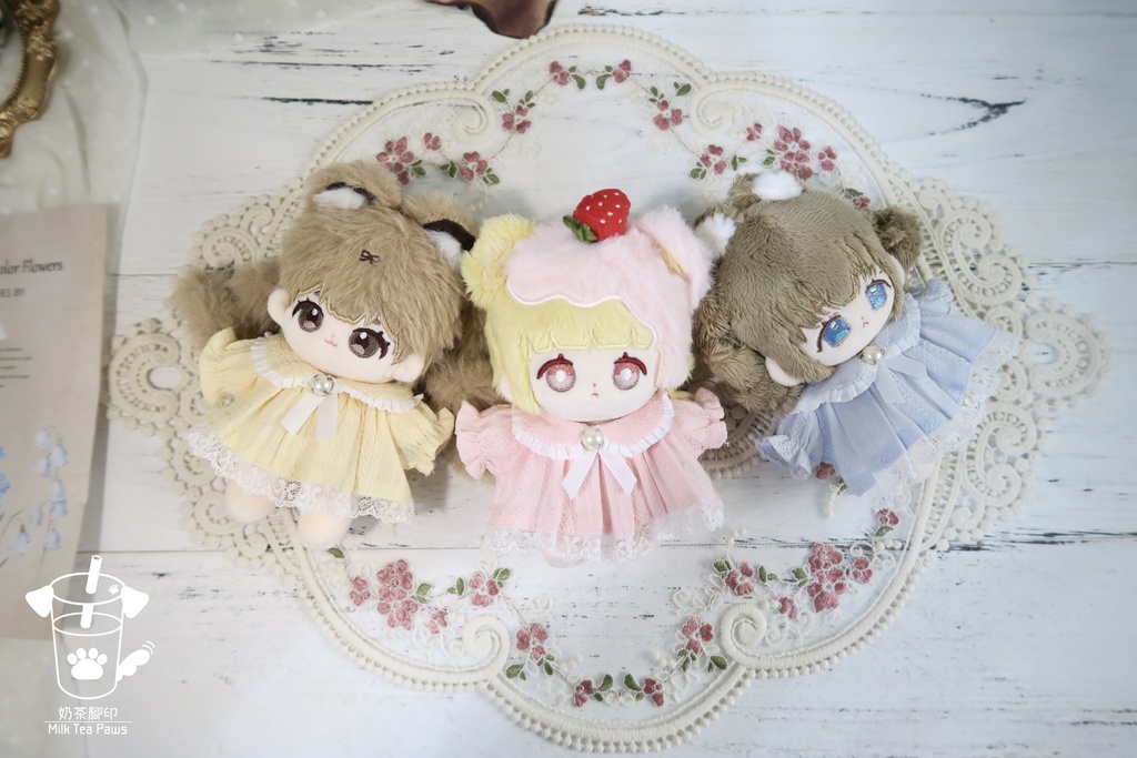 【10cmぬいぐるみ・ぬい服】ハニーエンジェルブッセ・ワンピースセット(6色)