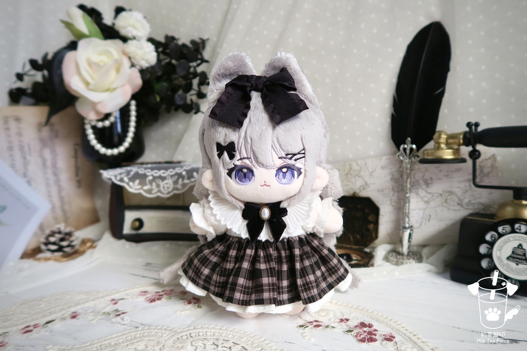 【15cmぬいぐるみ・ぬい服】Earl’s Poetry・ワンピース(チェック柄)