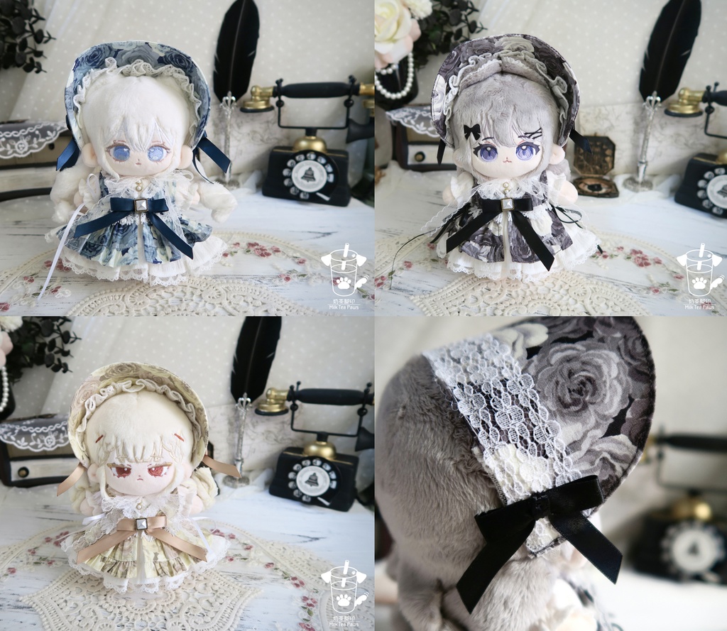 【15cmぬいぐるみ・ぬい服】薔薇回廊・ドレスセット（3色）