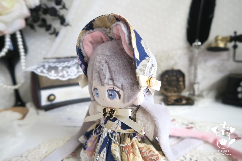 【10cmぬいぐるみ・ぬい服】Charlotte's Reverie・クラシックお花ワンピースセット(2色)