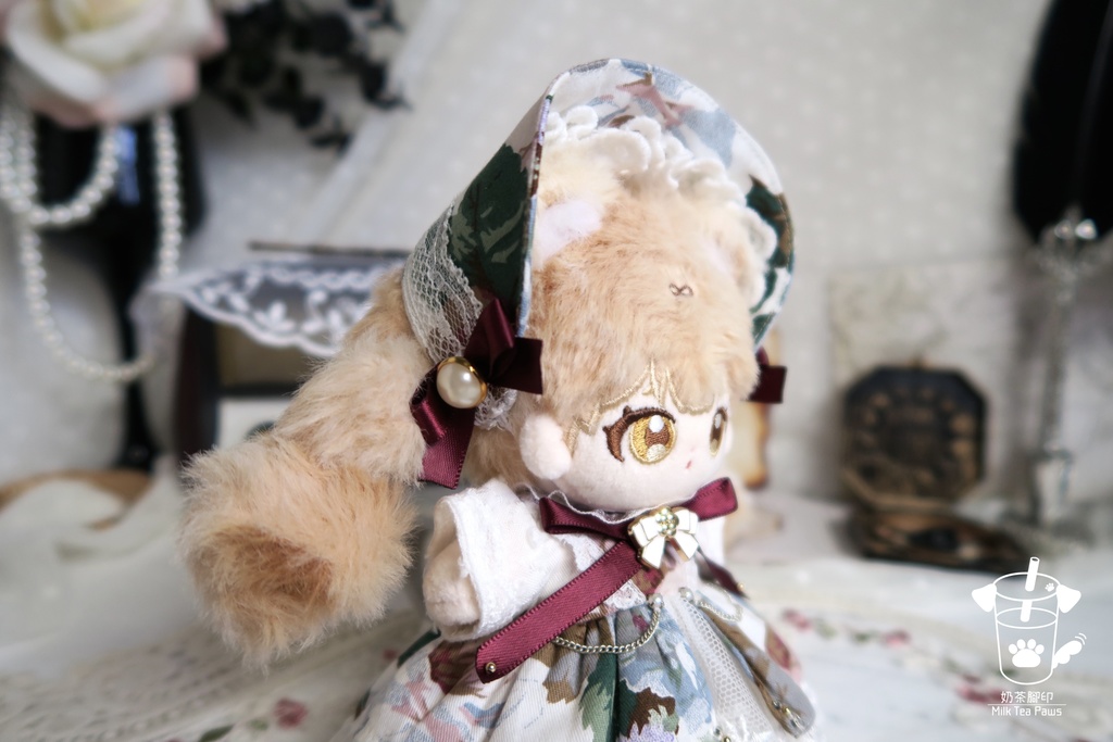 【10cmぬいぐるみ・ぬい服】Charlotte's Reverie・クラシックお花ワンピースセット(2色)