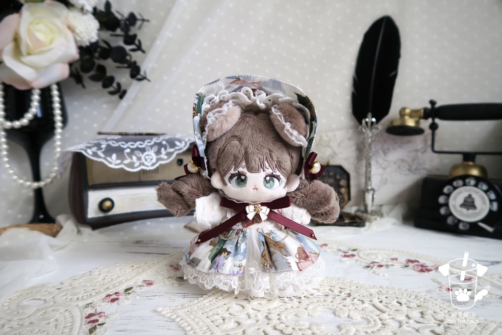 【10cmぬいぐるみ・ぬい服】Charlotte's Reverie・クラシックお花ワンピースセット(2色)